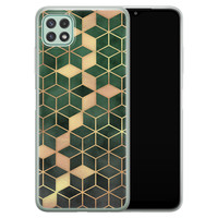 Leuke Telefoonhoesjes Samsung Galaxy A22 5G siliconen hoesje - Green cubes