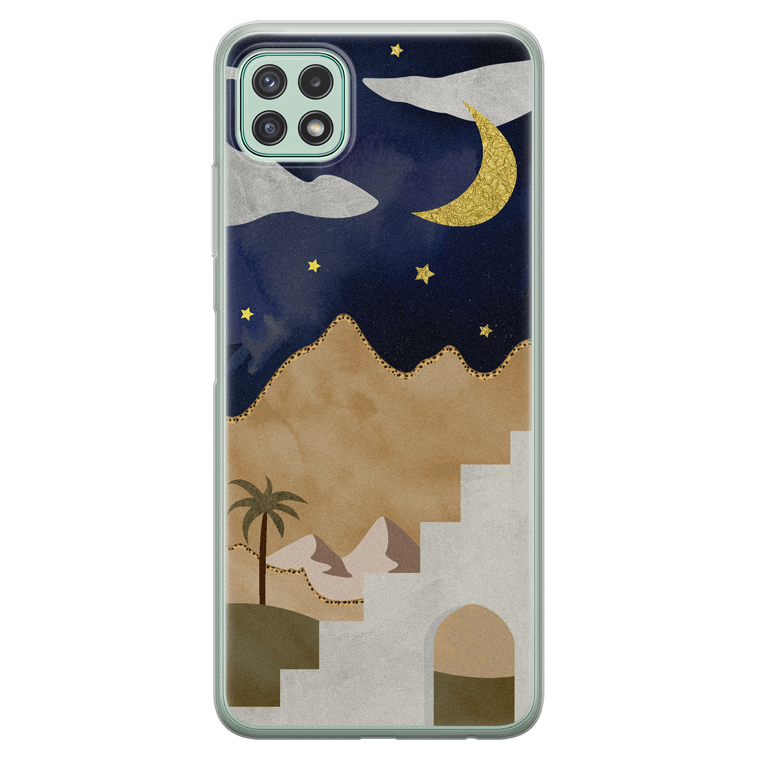 Leuke Telefoonhoesjes Samsung Galaxy A22 5G siliconen hoesje - Desert night