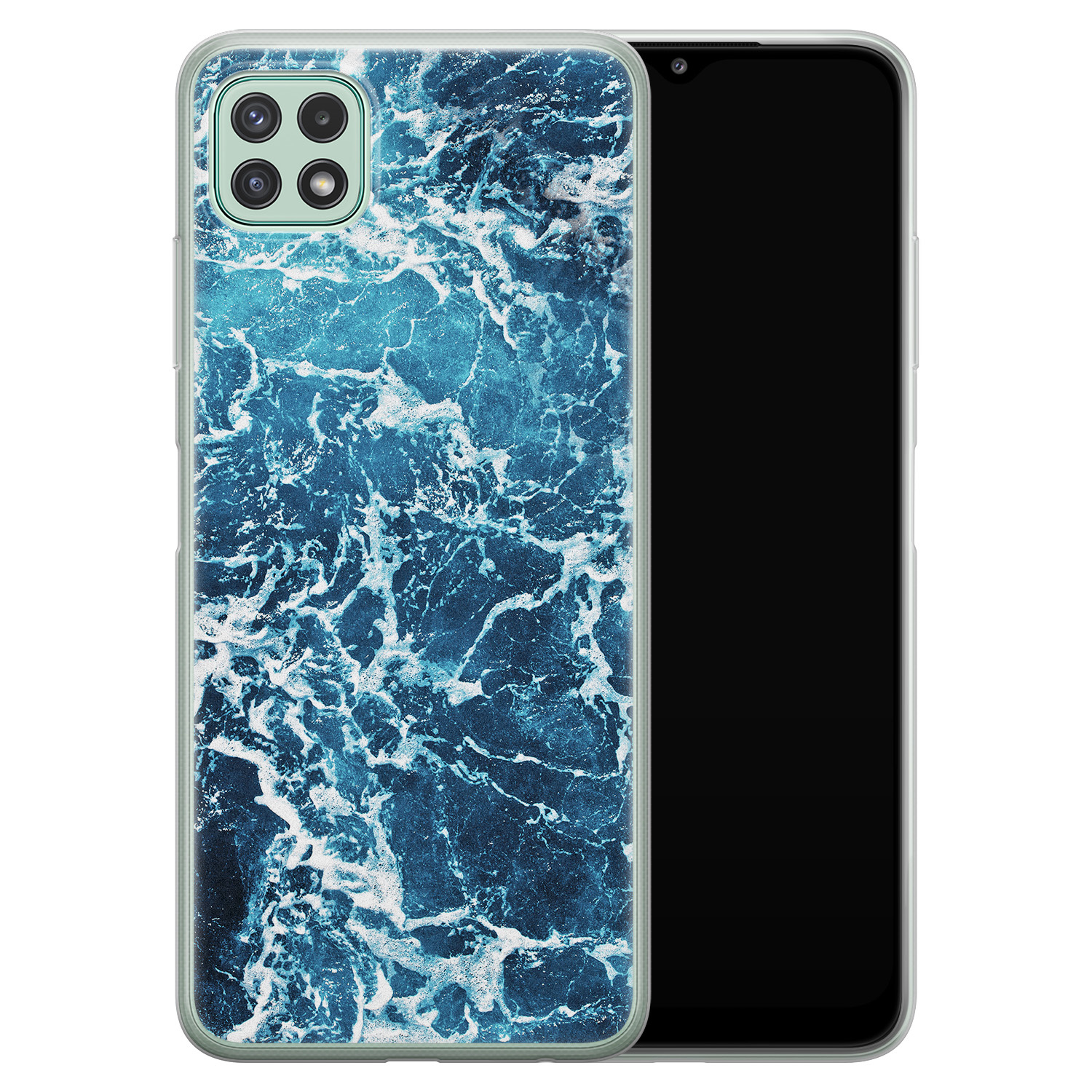 Leuke Telefoonhoesjes Samsung Galaxy A22 5G siliconen hoesje - Ocean blue