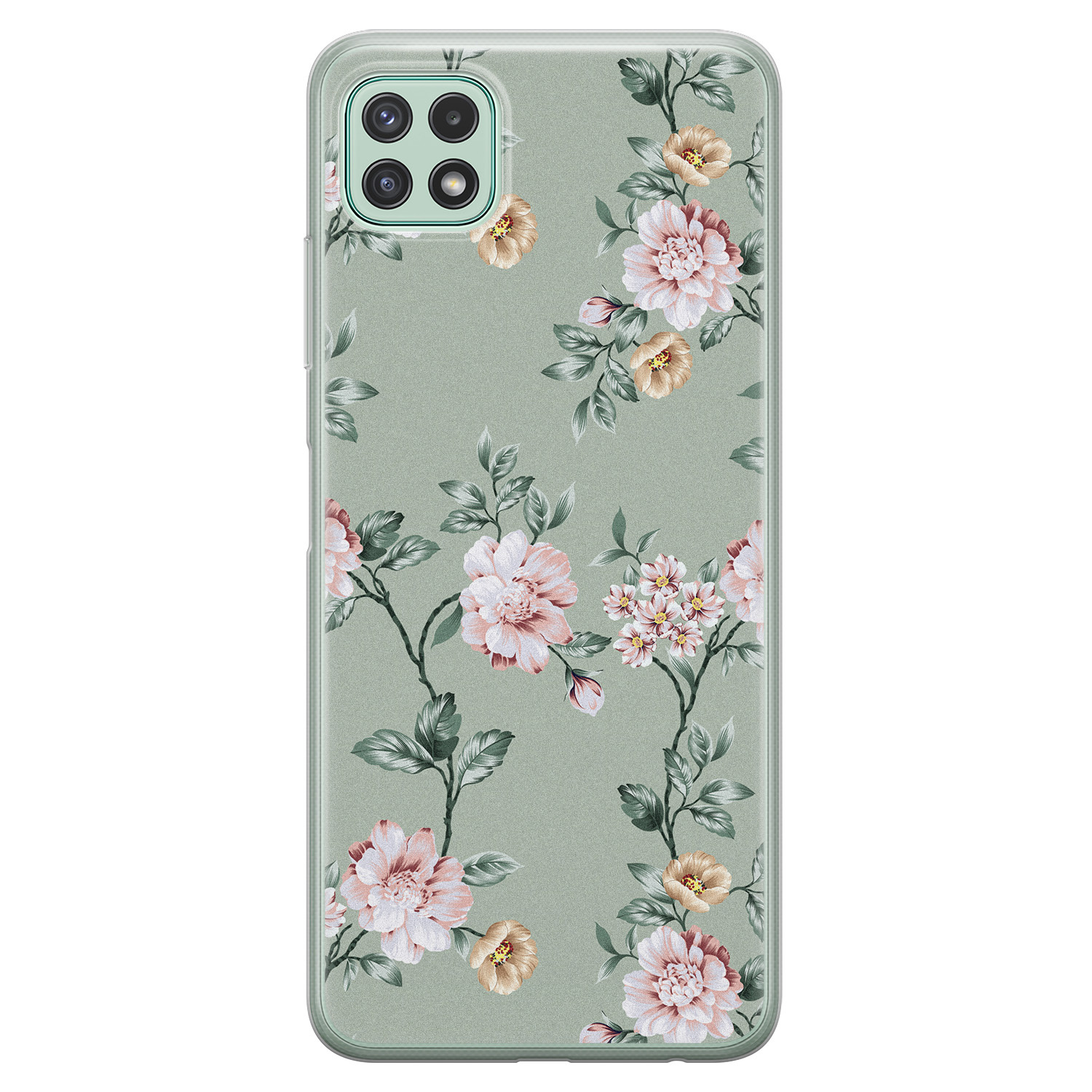 Leuke Telefoonhoesjes Samsung Galaxy A22 5G siliconen hoesje - Bloemetjes