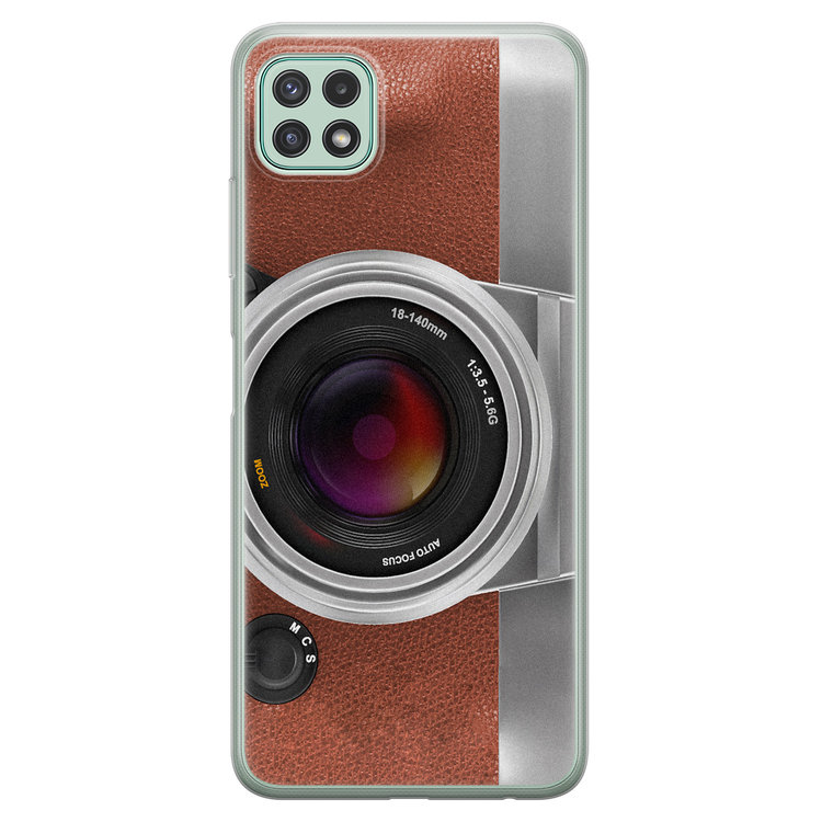 Leuke Telefoonhoesjes Samsung Galaxy A22 5G siliconen hoesje - Vintage camera