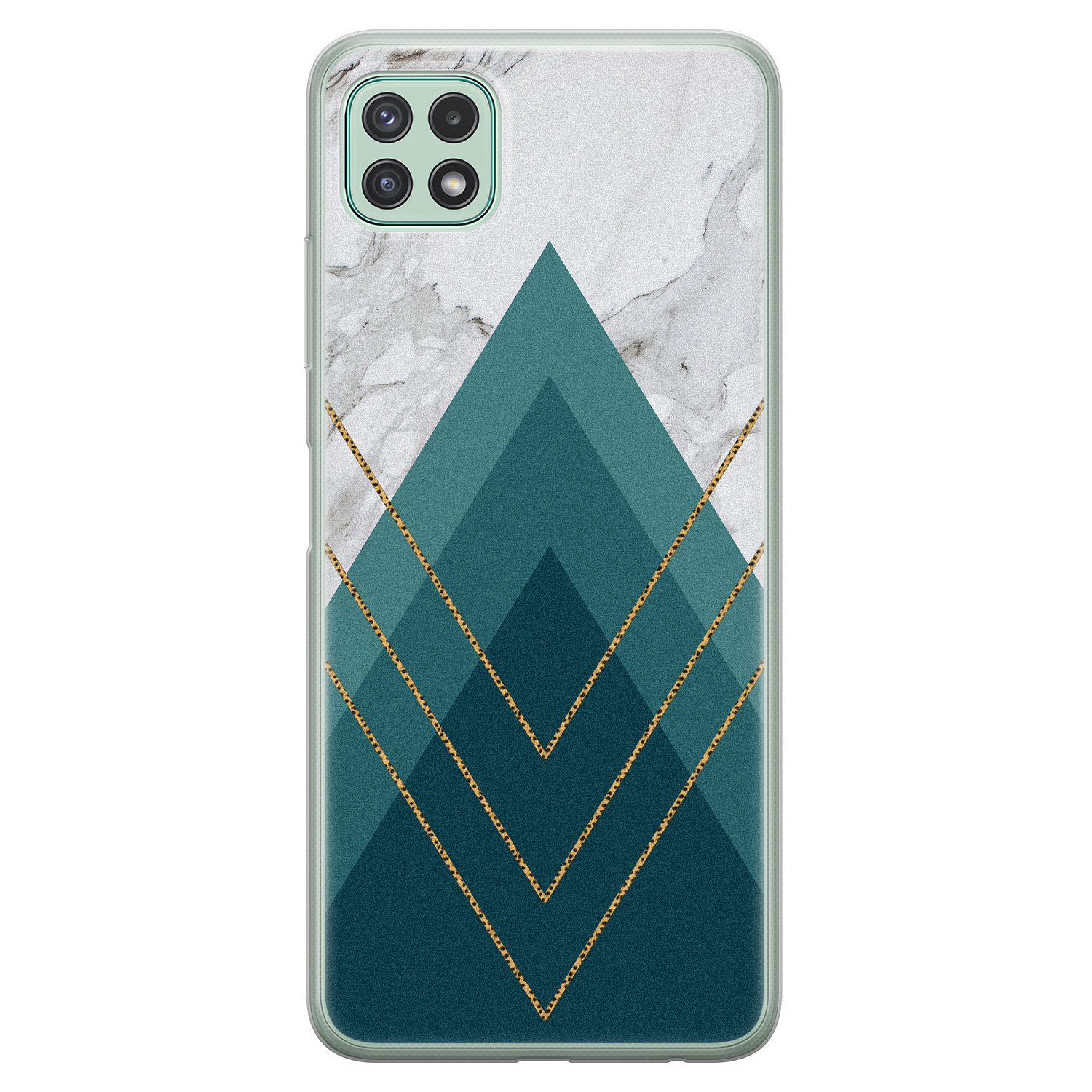 Leuke Telefoonhoesjes Samsung Galaxy A22 5G siliconen hoesje - Geometrisch blauw