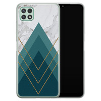 Leuke Telefoonhoesjes Samsung Galaxy A22 5G siliconen hoesje - Geometrisch blauw