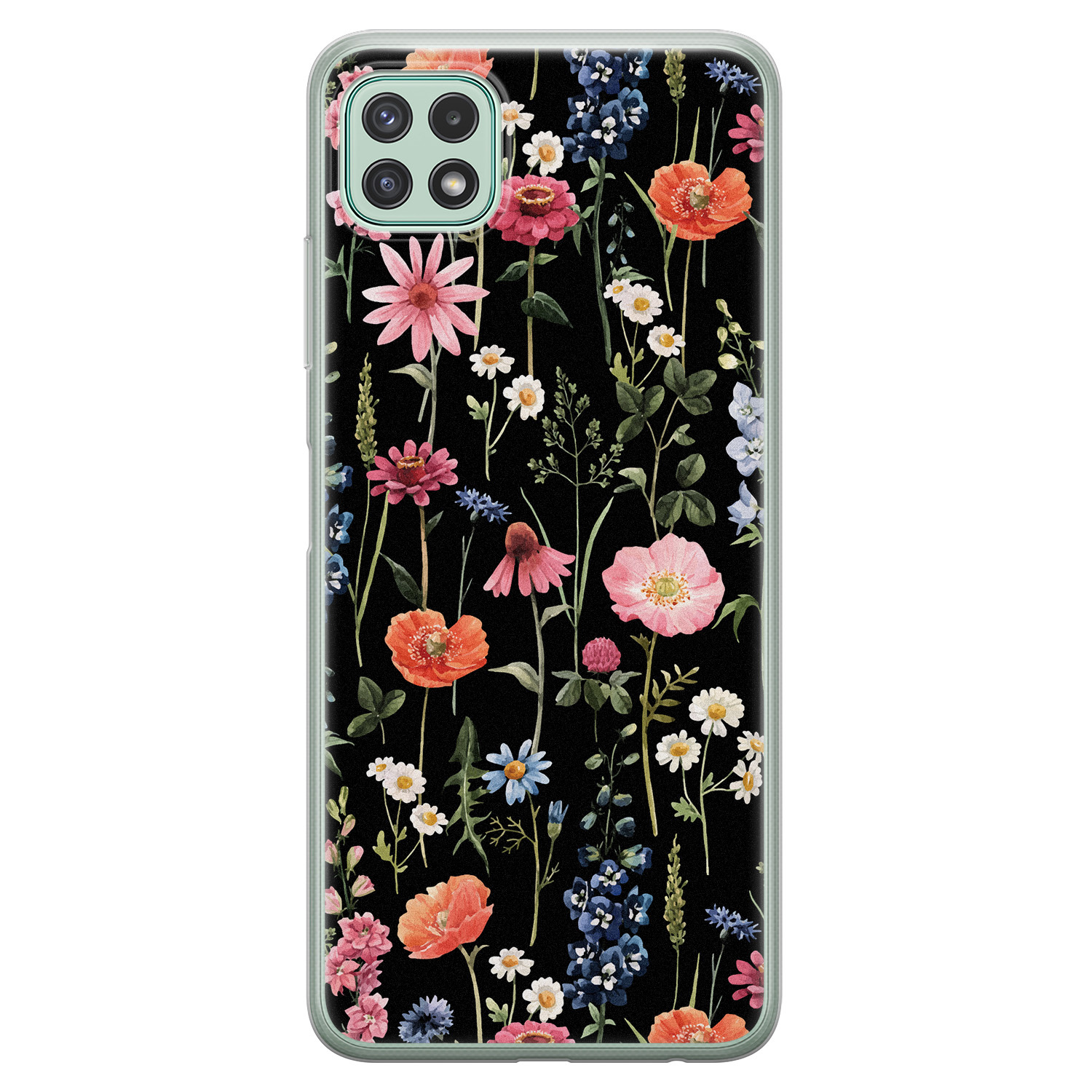 Leuke Telefoonhoesjes Samsung Galaxy A22 5G siliconen hoesje - Dark flowers