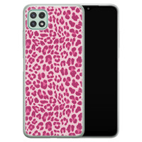 Leuke Telefoonhoesjes Samsung Galaxy A22 5G siliconen hoesje - Luipaard roze