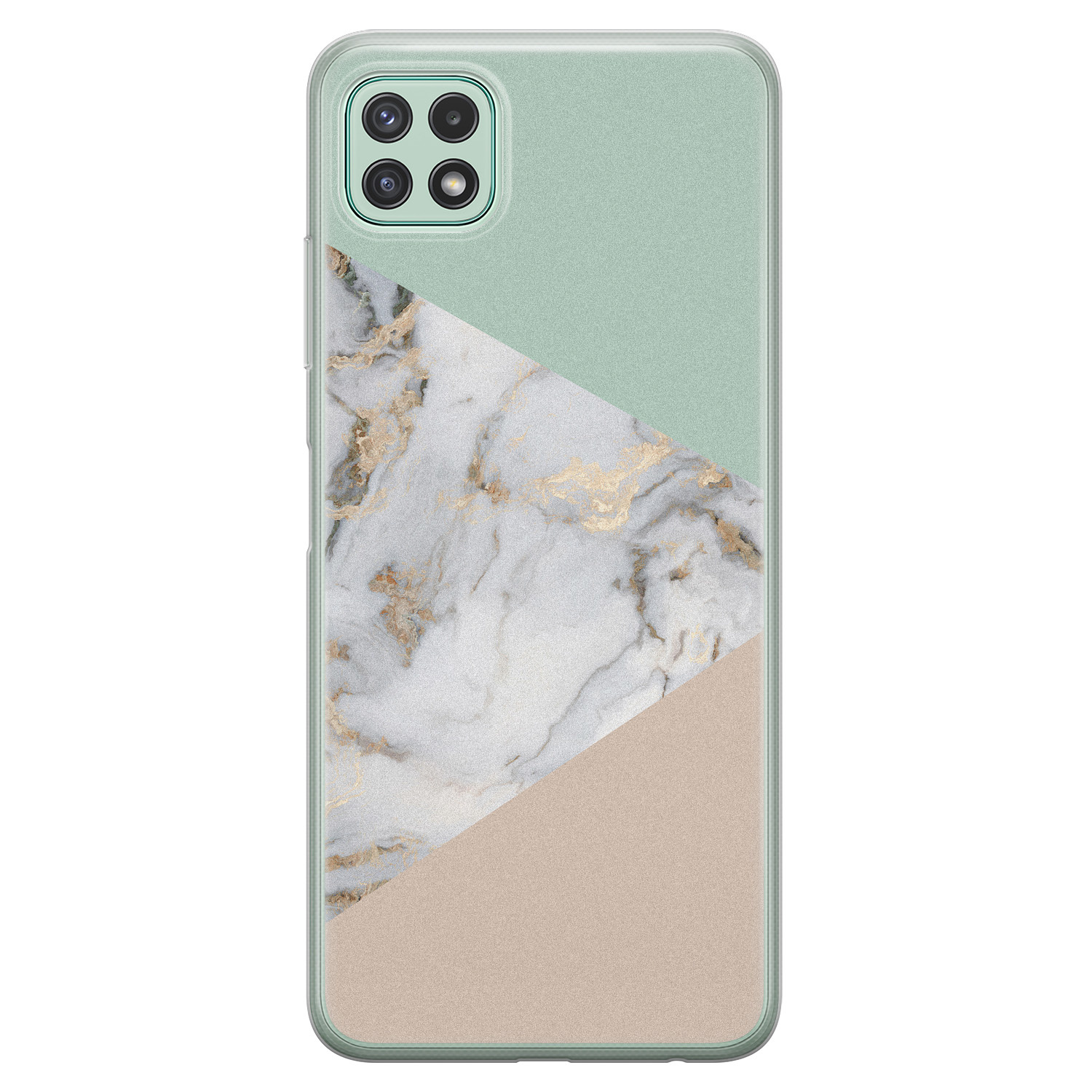 Leuke Telefoonhoesjes Samsung Galaxy A22 5G siliconen hoesje - Marmer pastel mix