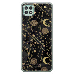 Leuke Telefoonhoesjes Samsung Galaxy A22 5G siliconen hoesje - Sun, moon, stars