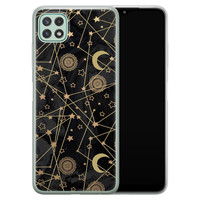 Leuke Telefoonhoesjes Samsung Galaxy A22 5G siliconen hoesje - Sun, moon, stars