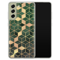 Leuke Telefoonhoesjes Samsung Galaxy S21 FE siliconen hoesje - Green cubes