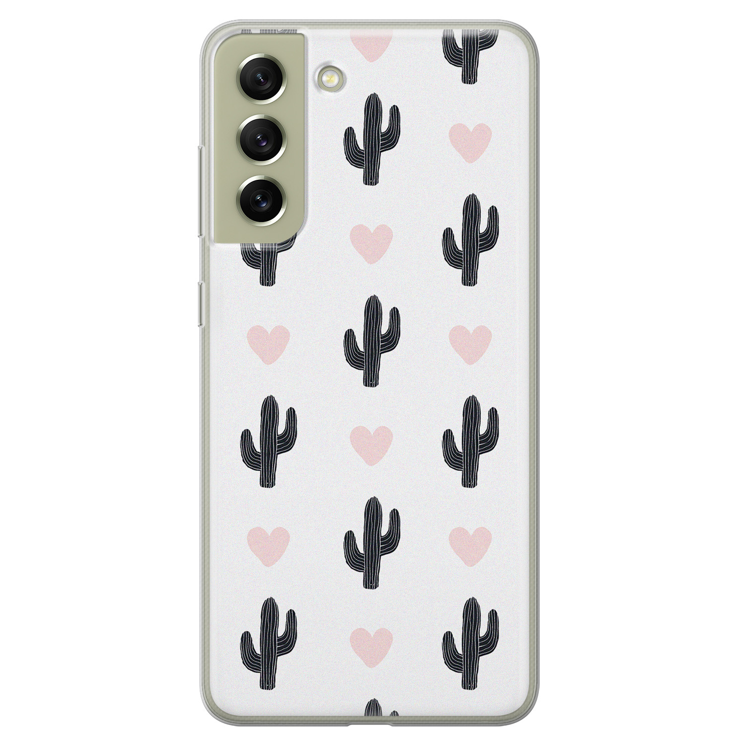 Leuke Telefoonhoesjes Samsung Galaxy S21 FE siliconen hoesje - Cactus love