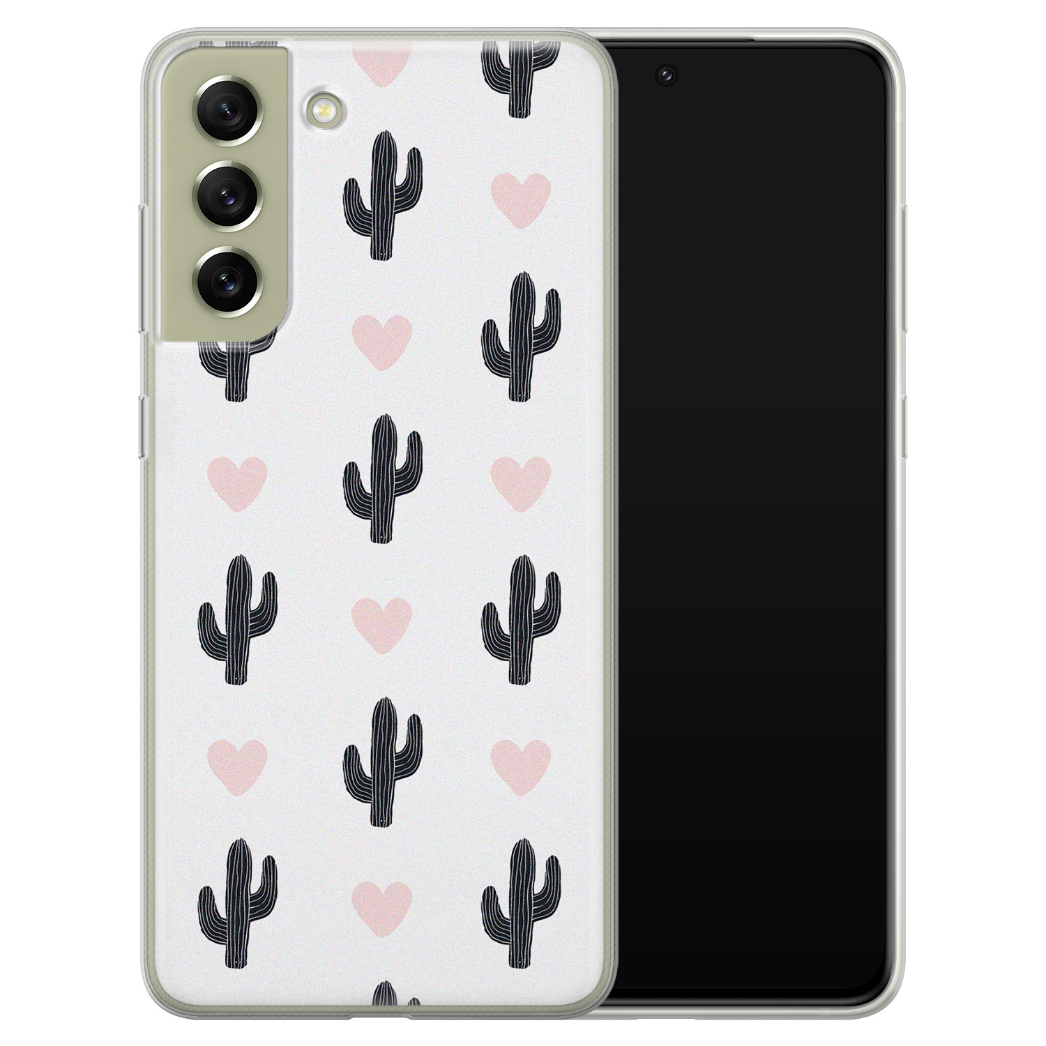 Leuke Telefoonhoesjes Samsung Galaxy S21 FE siliconen hoesje - Cactus love