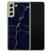 Leuke Telefoonhoesjes Samsung Galaxy S21 FE siliconen hoesje - Marmer navy blauw