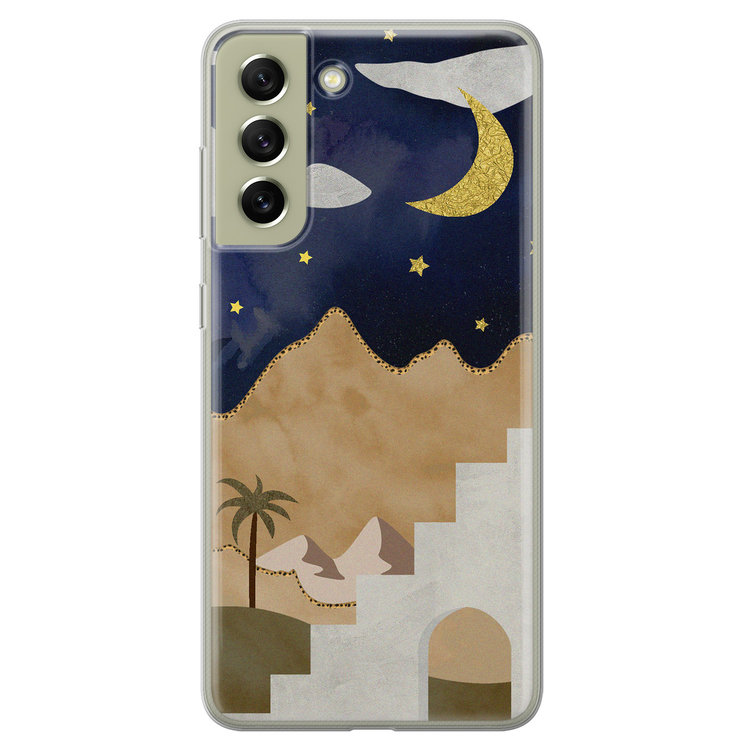 Leuke Telefoonhoesjes Samsung Galaxy S21 FE siliconen hoesje - Desert night