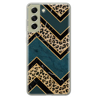 Leuke Telefoonhoesjes Samsung Galaxy S21 FE siliconen hoesje - Luipaard zigzag