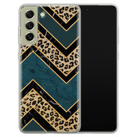 Leuke Telefoonhoesjes Samsung Galaxy S21 FE siliconen hoesje - Luipaard zigzag