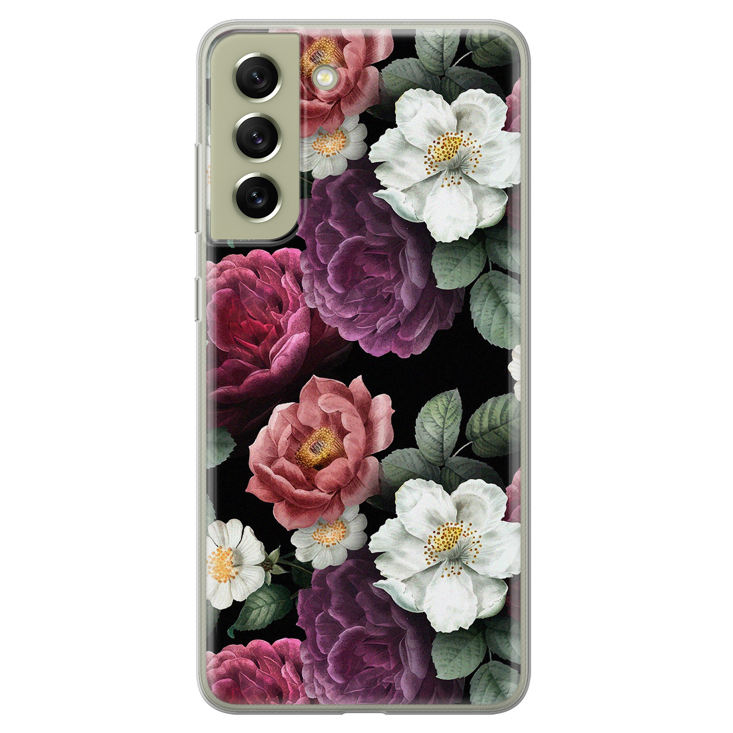 Leuke Telefoonhoesjes Samsung Galaxy S21 FE siliconen hoesje - Bloemenliefde