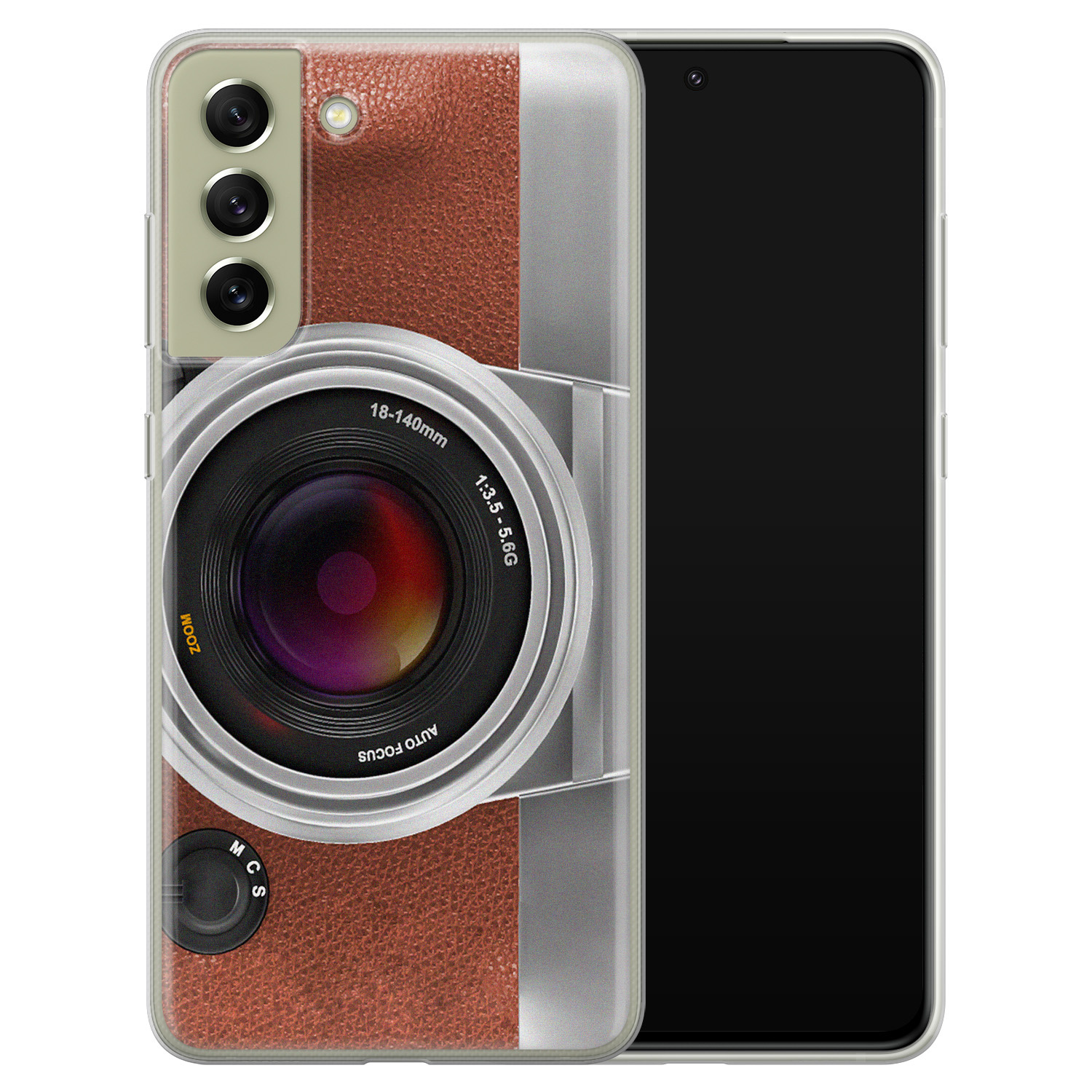 Leuke Telefoonhoesjes Samsung Galaxy S21 FE siliconen hoesje - Vintage camera