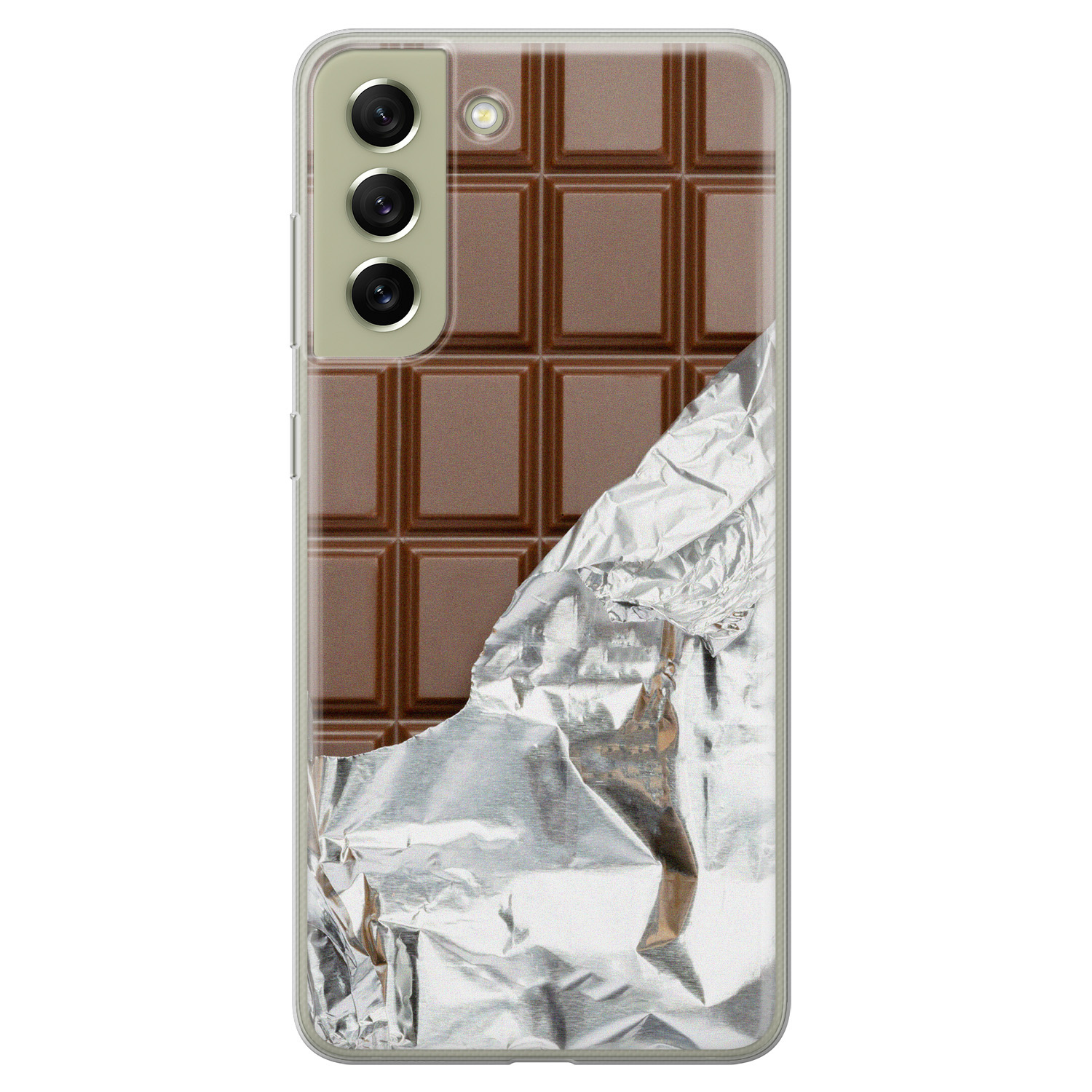 Leuke Telefoonhoesjes Samsung Galaxy S21 FE siliconen hoesje - Chocoladereep