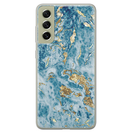 Goud blauw marmer
