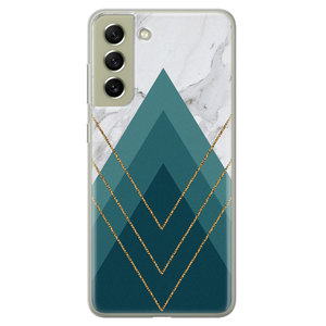 Leuke Telefoonhoesjes Samsung Galaxy S21 FE siliconen hoesje - Geometrisch blauw
