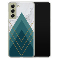 Leuke Telefoonhoesjes Samsung Galaxy S21 FE siliconen hoesje - Geometrisch blauw