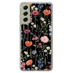 Leuke Telefoonhoesjes Samsung Galaxy S21 FE siliconen hoesje - Dark flowers
