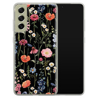 Leuke Telefoonhoesjes Samsung Galaxy S21 FE siliconen hoesje - Dark flowers