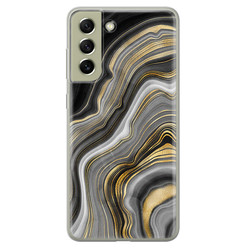 Leuke Telefoonhoesjes Samsung Galaxy S21 FE siliconen hoesje - Golden agate