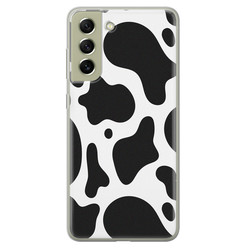 Leuke Telefoonhoesjes Samsung Galaxy S21 FE siliconen hoesje - Koeienprint