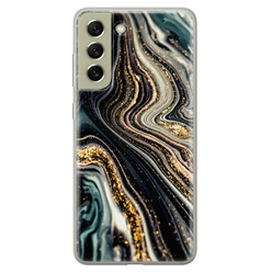 Leuke Telefoonhoesjes Samsung Galaxy S21 FE siliconen hoesje - Marmer swirl