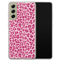 Leuke Telefoonhoesjes Samsung Galaxy S21 FE siliconen hoesje - Luipaard roze