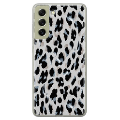 Leuke Telefoonhoesjes Samsung Galaxy S21 FE siliconen hoesje - Luipaard grijs