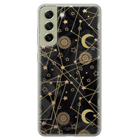 Leuke Telefoonhoesjes Samsung Galaxy S21 FE siliconen hoesje - Sun, moon, stars