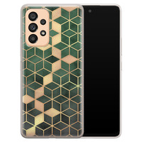 Leuke Telefoonhoesjes Samsung Galaxy A53 siliconen hoesje - Green cubes