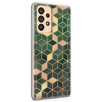 Leuke Telefoonhoesjes Samsung Galaxy A53 siliconen hoesje - Green cubes