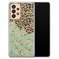 Leuke Telefoonhoesjes Samsung Galaxy A53 siliconen hoesje - Luipaard flower print