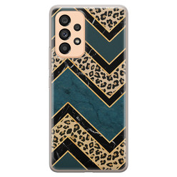 Leuke Telefoonhoesjes Samsung Galaxy A53 siliconen hoesje - Luipaard zigzag