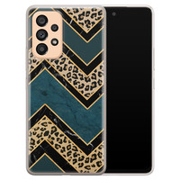 Leuke Telefoonhoesjes Samsung Galaxy A53 siliconen hoesje - Luipaard zigzag