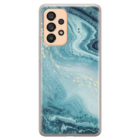 Leuke Telefoonhoesjes Samsung Galaxy A53 siliconen hoesje - Marmer blauw