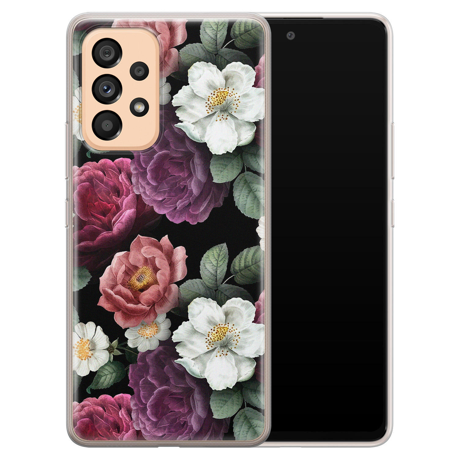 Leuke Telefoonhoesjes Samsung Galaxy A53 siliconen hoesje - Bloemenliefde