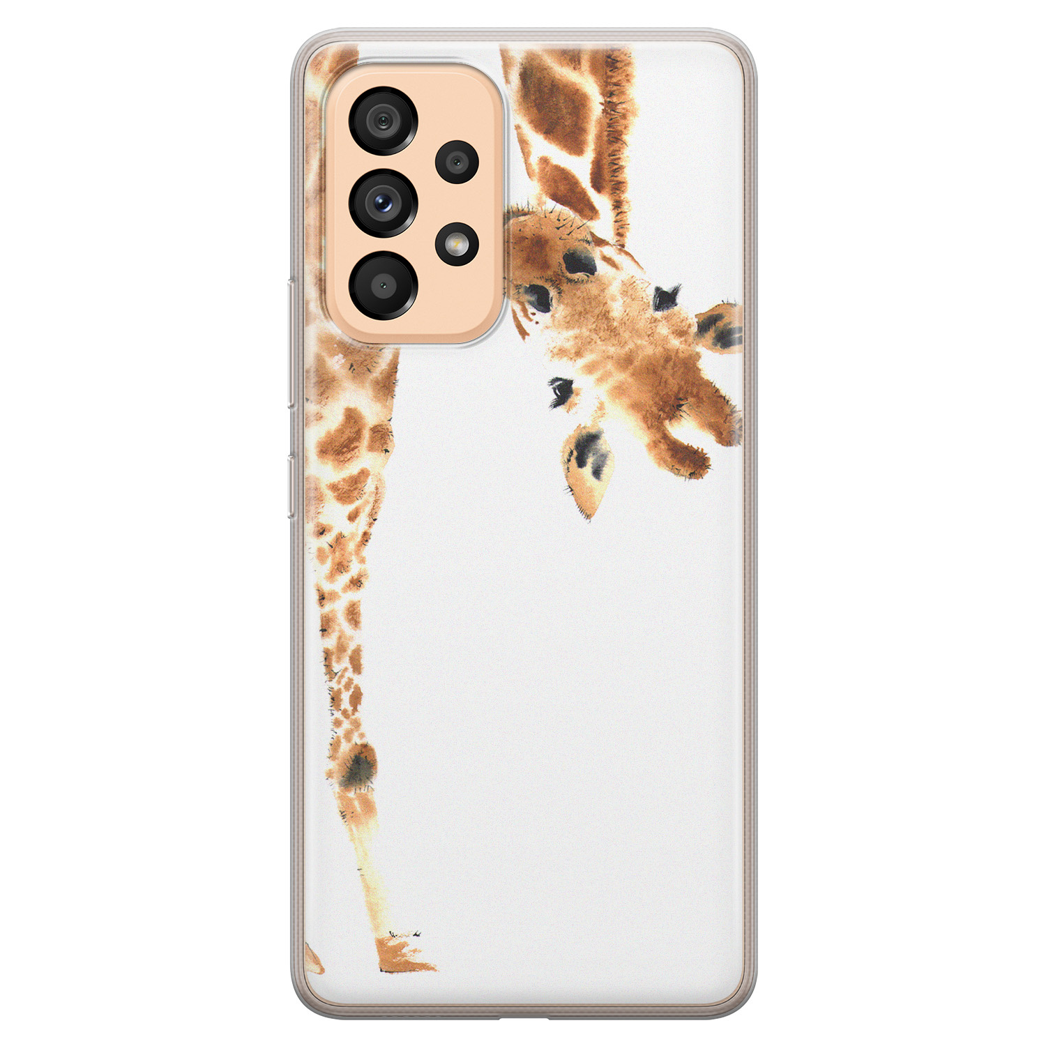 Leuke Telefoonhoesjes Samsung Galaxy A53 siliconen hoesje - Giraffe peekaboo