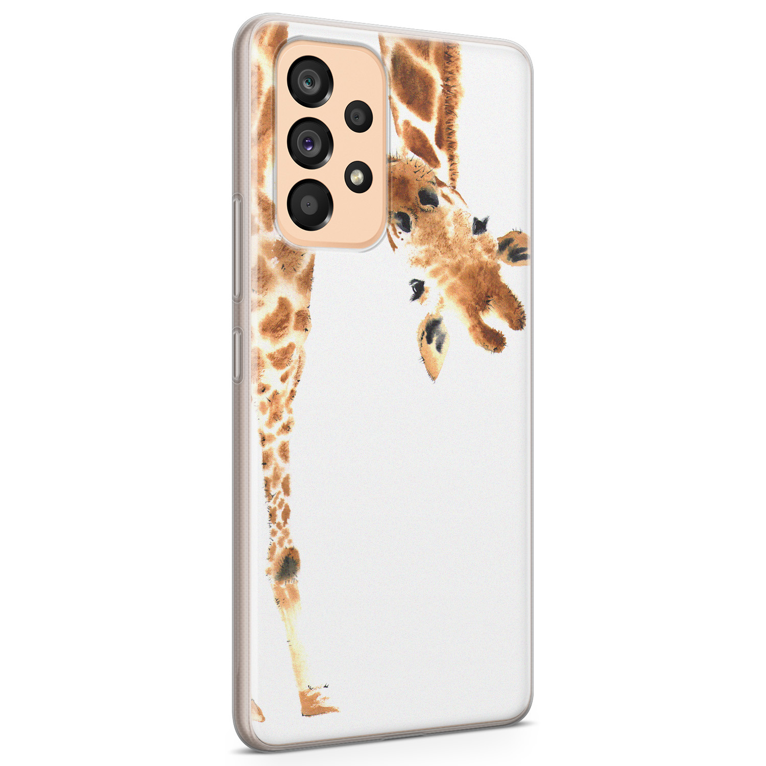 Leuke Telefoonhoesjes Samsung Galaxy A53 siliconen hoesje - Giraffe peekaboo