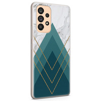 Leuke Telefoonhoesjes Samsung Galaxy A53 siliconen hoesje - Geometrisch blauw