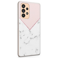 Leuke Telefoonhoesjes Samsung Galaxy A53 siliconen hoesje - Marmer roze grijs