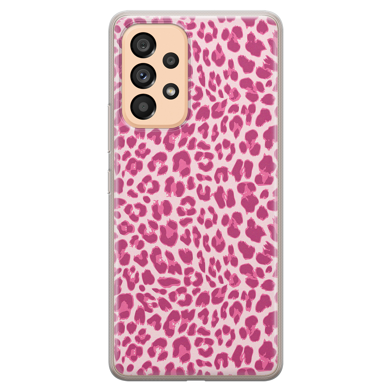 Leuke Telefoonhoesjes Samsung Galaxy A53 siliconen hoesje - Luipaard roze