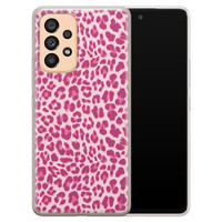 Leuke Telefoonhoesjes Samsung Galaxy A53 siliconen hoesje - Luipaard roze