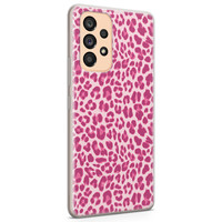 Leuke Telefoonhoesjes Samsung Galaxy A53 siliconen hoesje - Luipaard roze