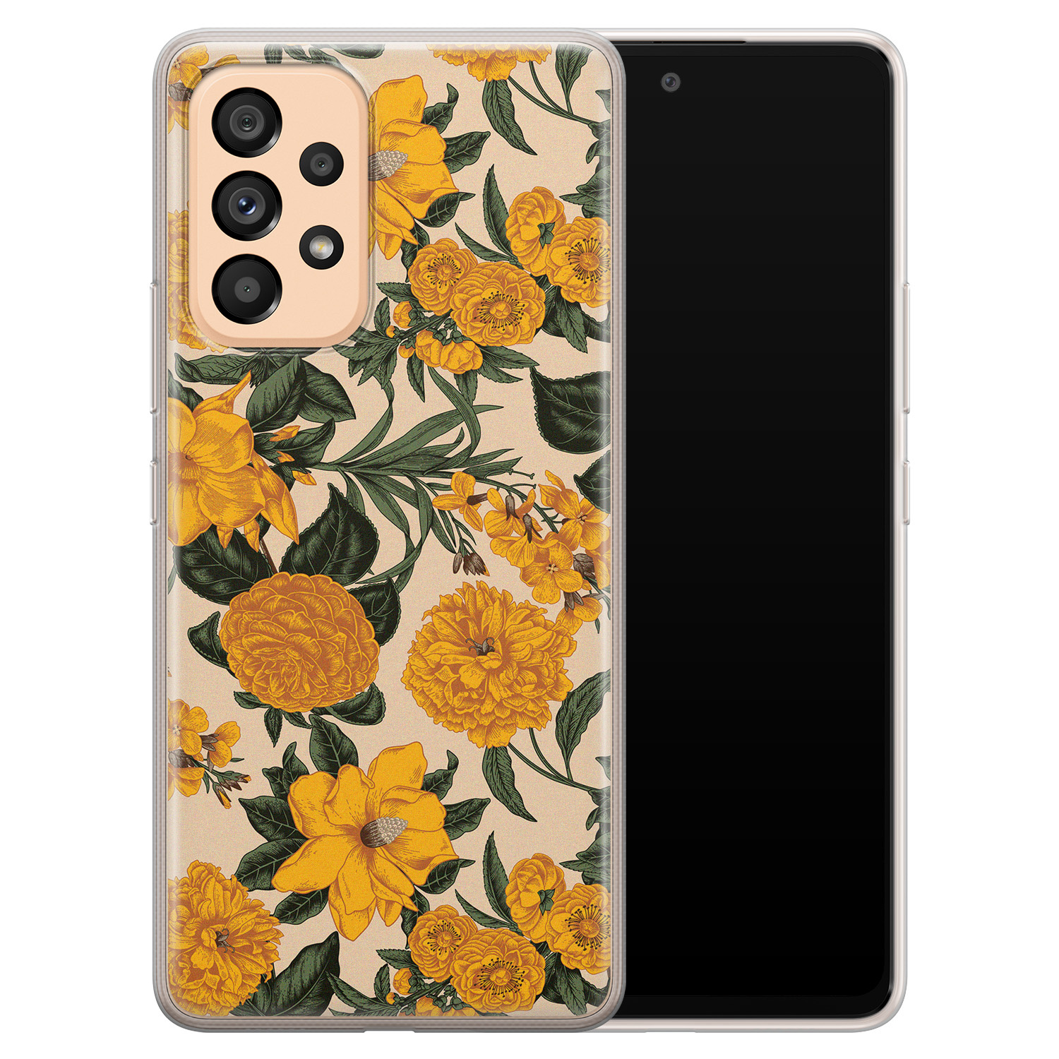 Leuke Telefoonhoesjes Samsung Galaxy A53 siliconen hoesje - Retro flowers