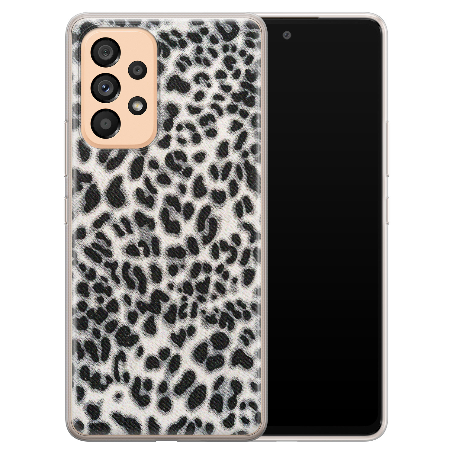 Leuke Telefoonhoesjes Samsung Galaxy A53 siliconen hoesje - Luipaard grijs