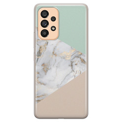 Leuke Telefoonhoesjes Samsung Galaxy A53 siliconen hoesje - Marmer pastel mix